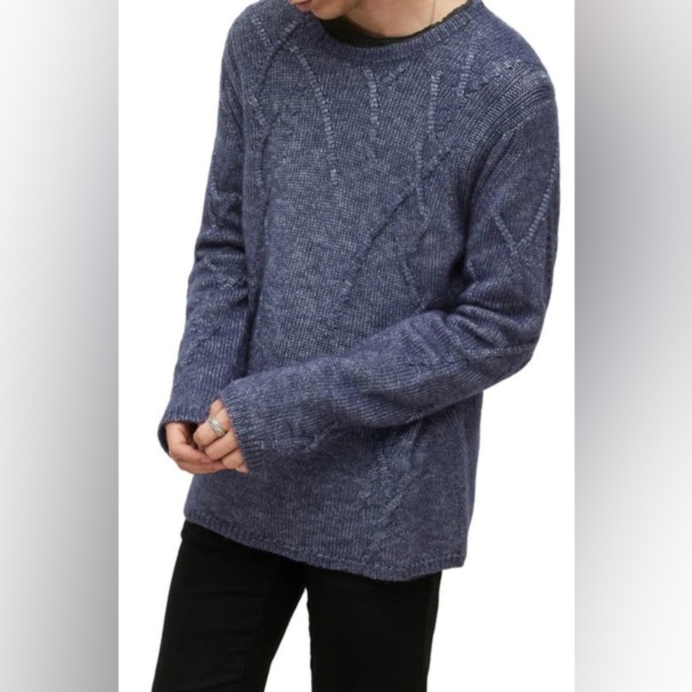 John Varvatos Blue Crewneck Sweater